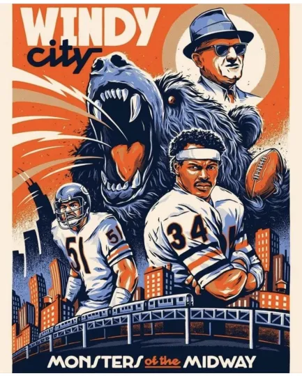 Chicago Bears Vintage Logo Poster