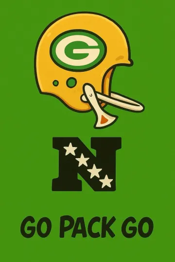 Green Bay Packers 12x8in Metal Football Wall Decor Poster