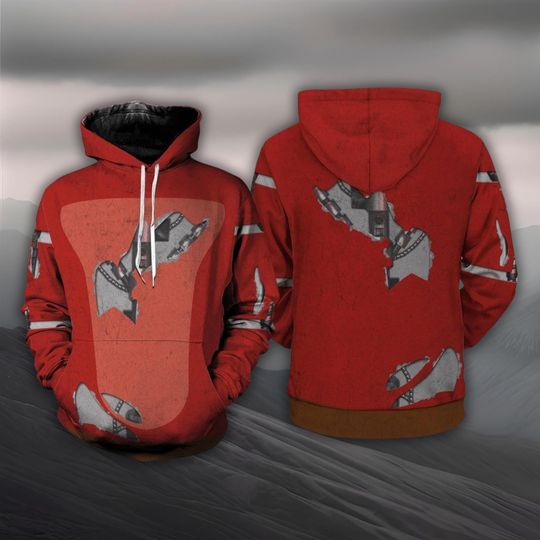 FNAF Foxy 3D All Over Print Kids Hoodie, Red Gamer Sweatshirt for Boys & Girls, Soft Pullover Streetwear, Cosplay Gift