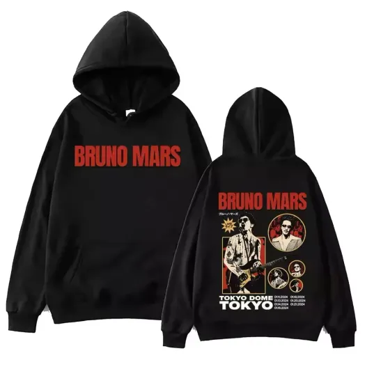 Bruno Mars World Tour 2024 Hoodie Unisex Double Sided