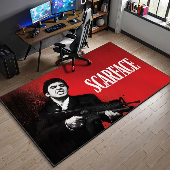 Scarface Movie Rug – Tony Montana Carpet for Home Theater or Gamer Room