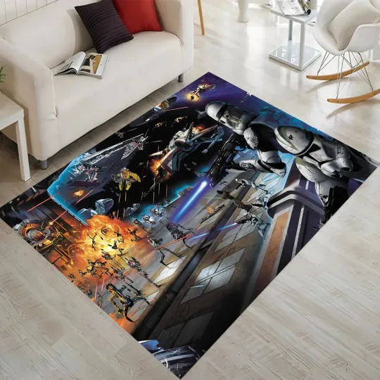 Starwars Rug,Stormtrooper, Star Wars, Boy Room Rug, Kids Room Rug, Starwars Patt