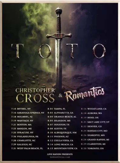 Toto announces 2026 Summer Tour Poster