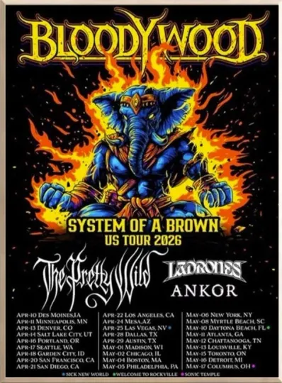 Bloodywood USA Tour Spring 2026 Poster