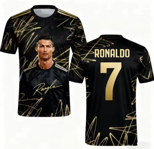 Summer Kids Adult Ronaldo Soccer Trending 3D printed T-shirt Tops