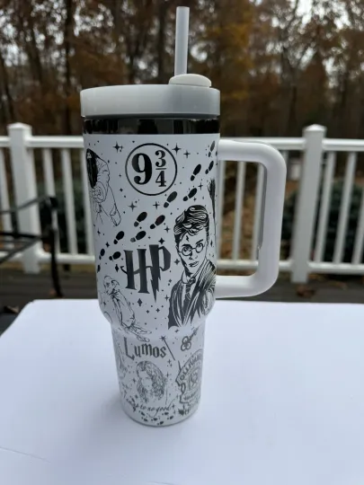 40oz Laser Engraved Tumbler Harry Potter Always Platform 9 3/4 with HP Character