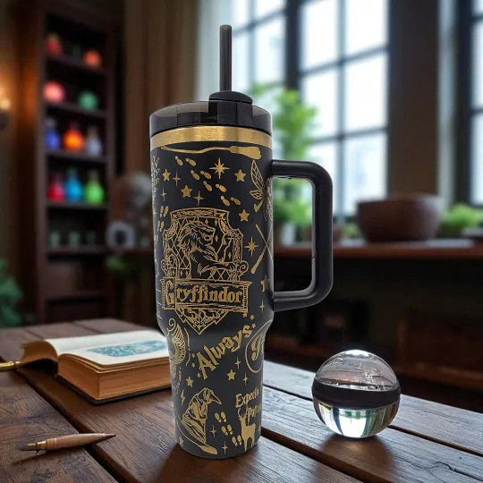 Engraved 40 oz Insulated Tumbler with Handle Harry Potter Gryffindor Hogwarts
