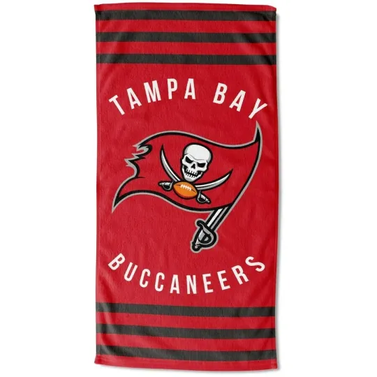 Tampa Bay Buccaneers Striped Beach Towel - Buccaneers Pool Towel - football Football