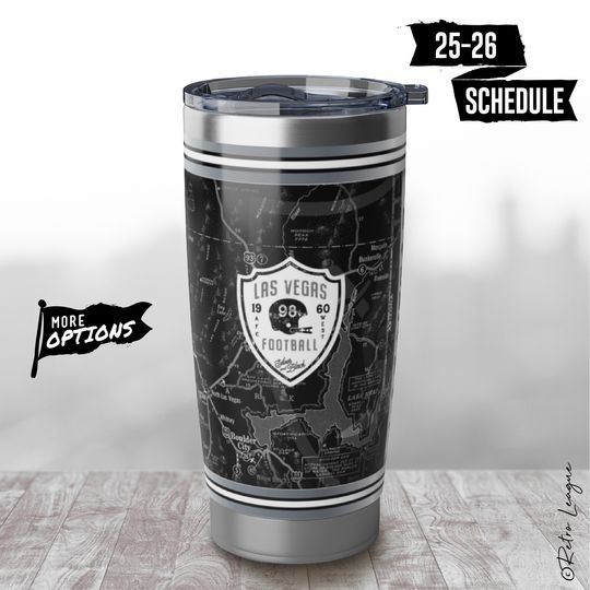 Las Vegas Raiders Tumbler  Vintage Map, 20 oz Stainless Steel Travel Mug