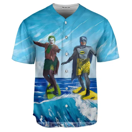 Dc Batman And Joker Surfing Baseball Jersey
