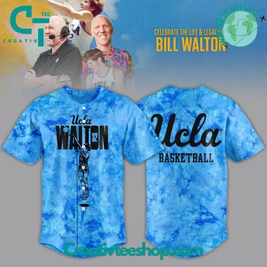 UCLA Bruins Basketball Honors the Late Bill Walton Blue Baseball Jersey