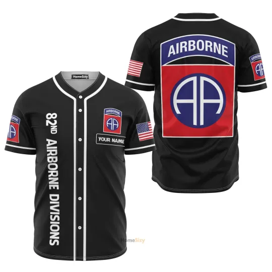 Custom Name 82nd Airborne Divisions Personalized Baseball Jersey