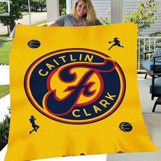 Caitlin Clark Logo Graphic Youth & Adult Plush Blanket