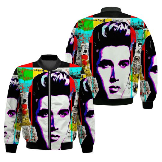 Elvis Pop Art Osanca Fashion Women's Bomber Jacket (AOP)