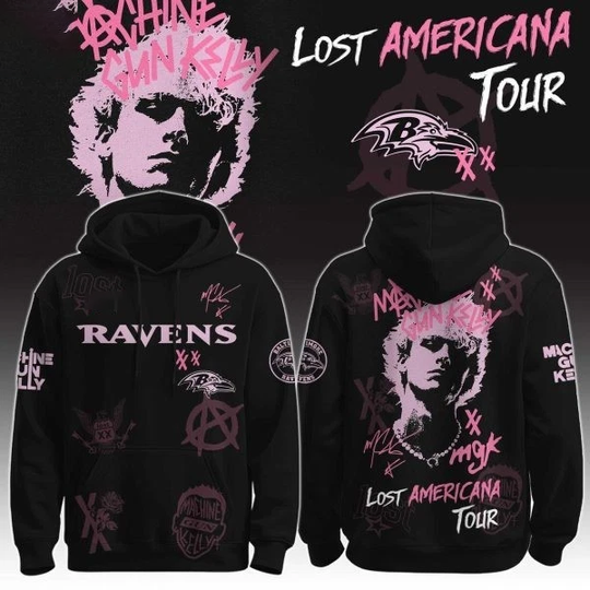 Ravens MGK The Lost Americana Tour 2025 Machine Gun Kelly 3D Hoodie
