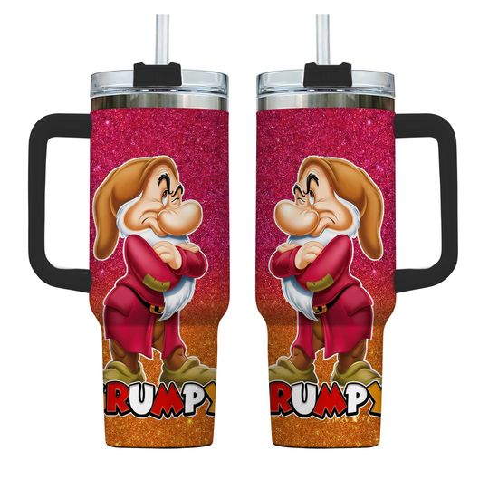 Grumpy 40oz Tumbler, Seven Dwarfs Tumbler, Disney Grumpy Tumbler, Stainless Steel Tumbler, Tumbler With Straw, Mother's Day Gift