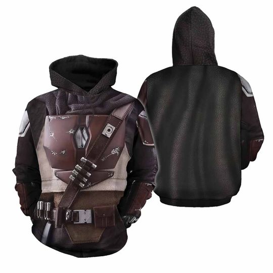 XIAMUSZ Kids Mandalorian Hoodie Cosplay Costume 3D Pullover Swaetshirt