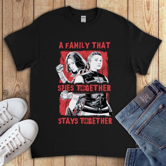 Marvel Black Widow Family Spies Together Funny Movies T-Shirt For Men Women Kids Boys Girls