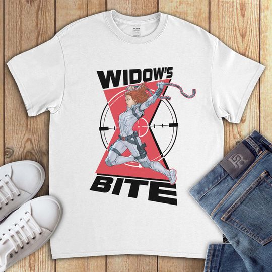 Marvel Black Widow Bite The Avenger Funny Movies T-Shirt For Men Women Kids Boys Girls