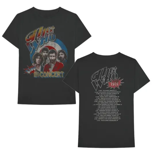 Vintage The Who Live In Concert 1975 Tour Double Sided T-Shirt