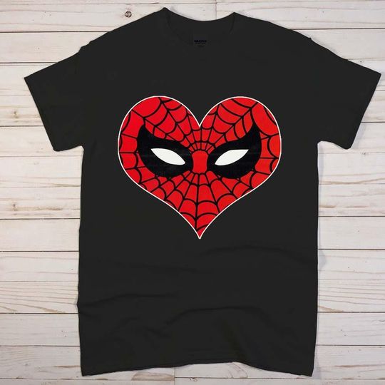 Spider-Man Heart Love Valentine's Day Funny Marvel Comic Avengers T-shirt for Men Women Kids