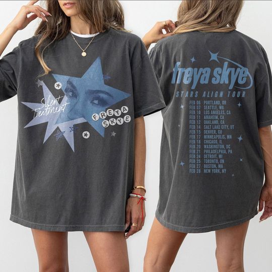 2-Sided Freya Skye Silent Treatment Shirt, Stars Align Tour 2026 Concert Tee, Disney Channel Zombies 4 Nova Bright, Freya Skye Concert Music