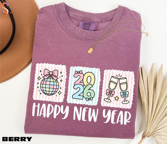 Happy New Year 2026 Shirt, New Year Party Sweatshirt, Disco Ball New Year's Tee