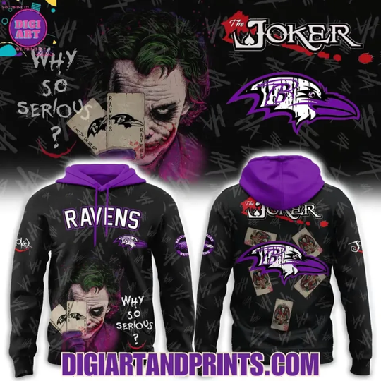 Why So Serious? 2025 Joker x Ravens Hoodie