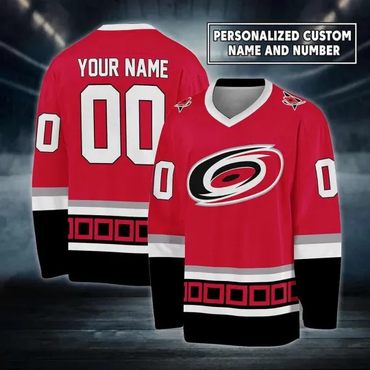 Personalized Carolina Hurricanes Men's Hockey Jersey - Team Fan Gift