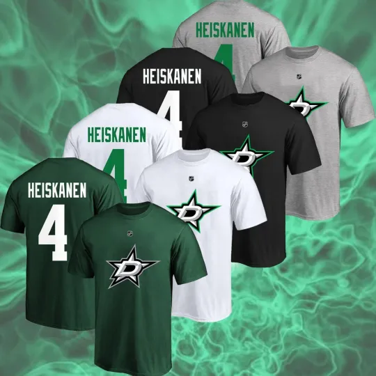Miiro Heiskanen Dallas Stars Double Sided T-Shirt Player Name & Number Fan-Made