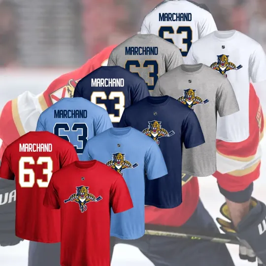 Brad Marchand Florida Panthers Double Sided T-Shirt #63 2025 Player Name & Number
