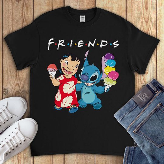 Lilo & Stitch Cute Friends Birthday Gift T-Shirt For Men Women Kid Boys Girls