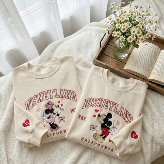 Embroidered Retro WDW Est 1955 Sweatshirt, Matching Family Shirts, Couple Disney Tee, Magical Land Sweatshirt, Valentine Gift