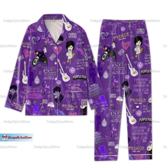 Prince Purple Pajamas Set for Adults