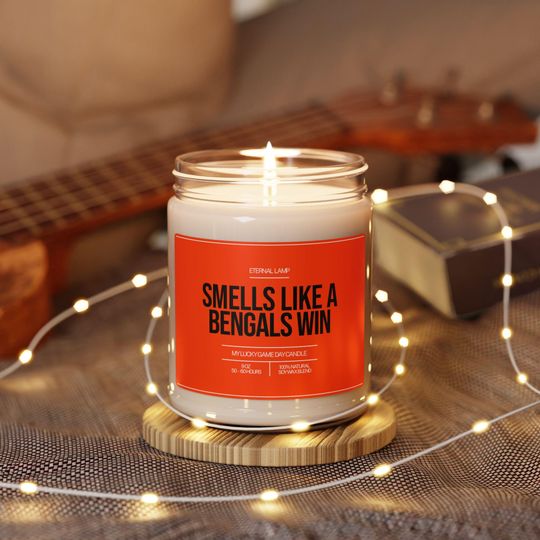 Smells Like a Cincinnati Bengals Scented Candles | Smells like Custom Candle | Cincinnati Bengals Scented Candle | Lucky Football Candle
