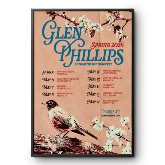 Glen Phillips Spring 2026 Tour Poster Print Toad The Wet Sprocket Art