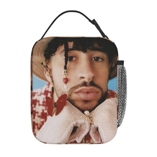 Bad Bunny Insulated Kids Lunch Bag Portable Meal Cooler Tote Bag for College Picnic