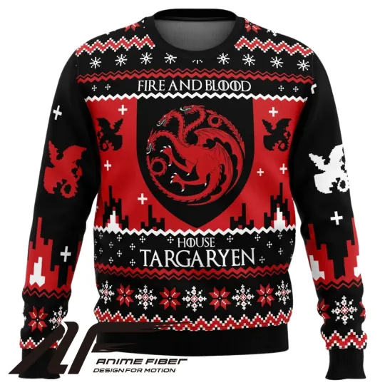 Game of Thrones House Targaryen Christmas Ugly Sweater