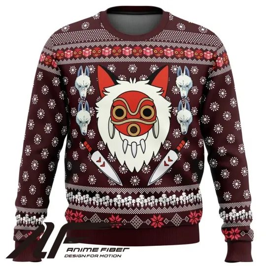 Princess Mononoke Christmas Ugly Sweater