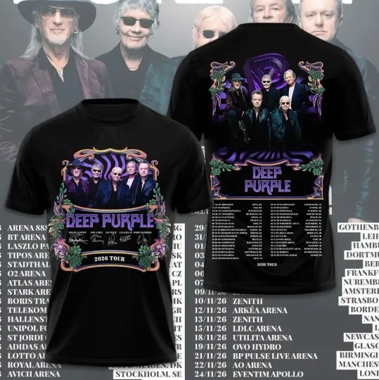 New Hot Deep Purple Tour 2026 3D T-Shirt Twoside Gift For Fan