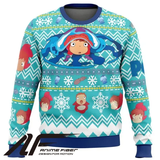 Studio Ghibli Magical Ponyo Christmas Ugly Sweater