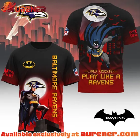 Ravens Batman Caped Crusader Football Team All Over Print 3D T-Shirt