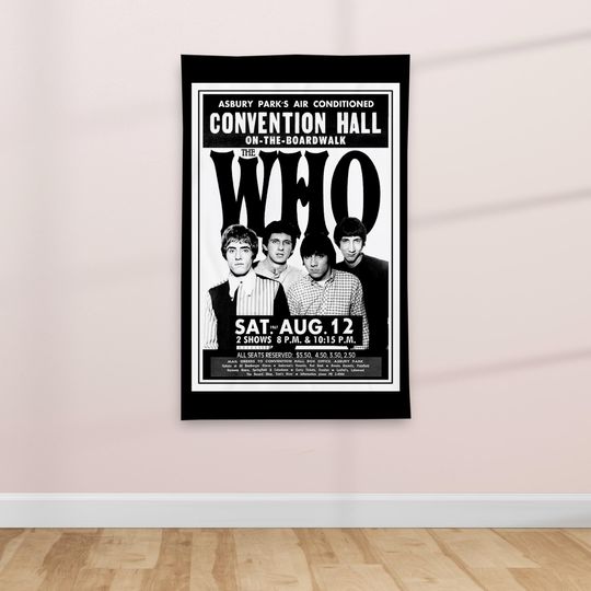 1960s Retro British Rock Music Poster - Textile Vertical Poster