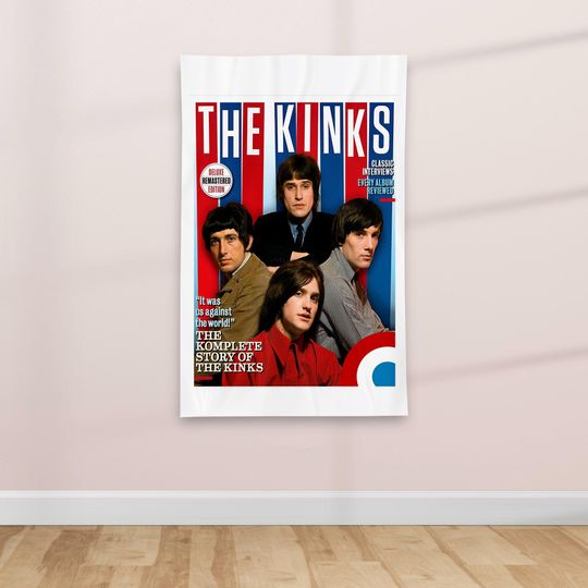 1960s Retro British Rock Music Textile Poster