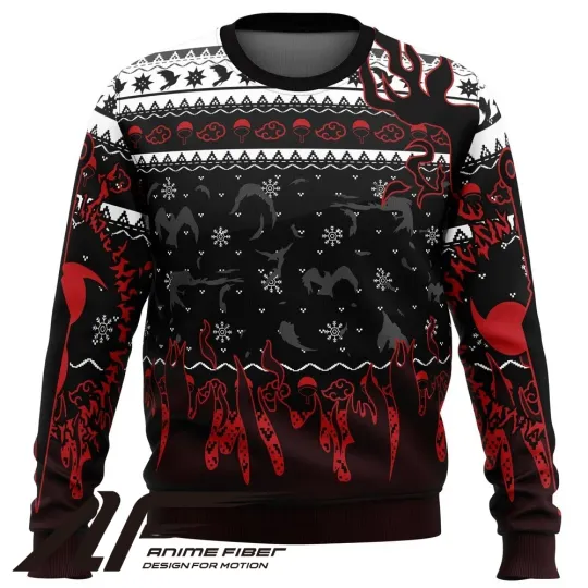 Narutoo Shippuden Uchiha Emblem Christmas Ugly Sweater