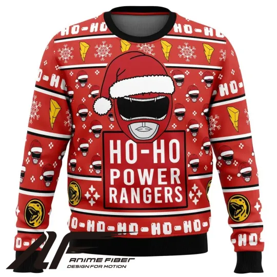 Power Rangers Red Ranger Ho-Ho Christmas Ugly Sweater