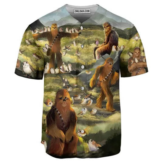 Star Wars The Last Jedi Chewbacca 038 Porgs Baseball Jersey