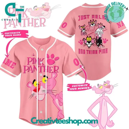 Pink Panther Custom Name Baseball Jersey