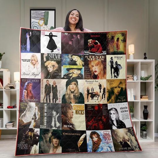 Stevie Nicks Quilt Blanket - Personalized Halloween Bedding Covering