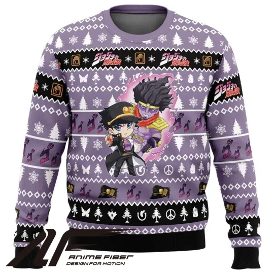 JoJo's Bizarre Adventure Chibi Hotaro Kujo Christmas Ugly Sweater